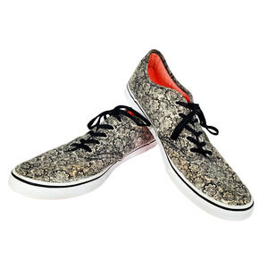 Vans Off The Wall Womens White Black Paisley Low Top Sneakers Shoes Size 9